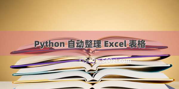 Python 自动整理 Excel 表格