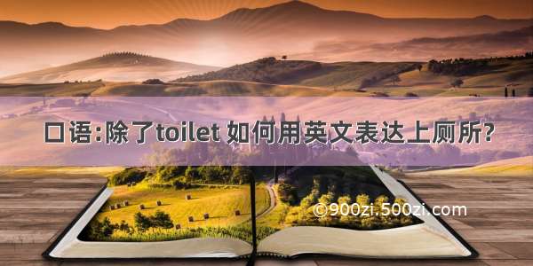 口语:除了toilet 如何用英文表达上厕所?