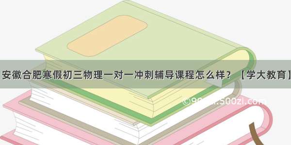 安徽合肥寒假初三物理一对一冲刺辅导课程怎么样？【学大教育】