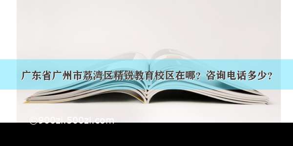 广东省广州市荔湾区精锐教育校区在哪？咨询电话多少？