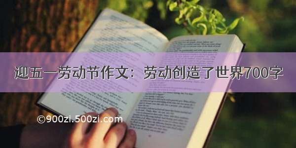 迎五一劳动节作文：劳动创造了世界700字