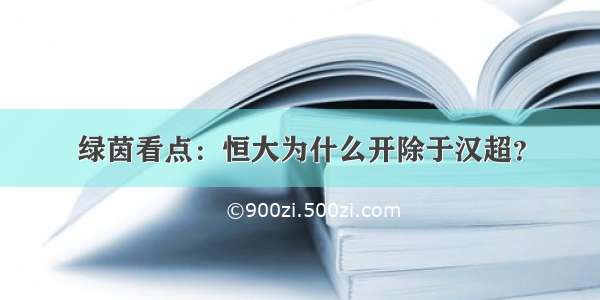 绿茵看点：恒大为什么开除于汉超？