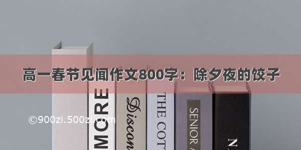 高一春节见闻作文800字：除夕夜的饺子