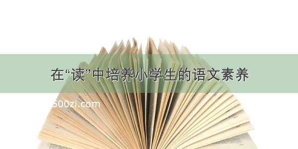 在“读”中培养小学生的语文素养