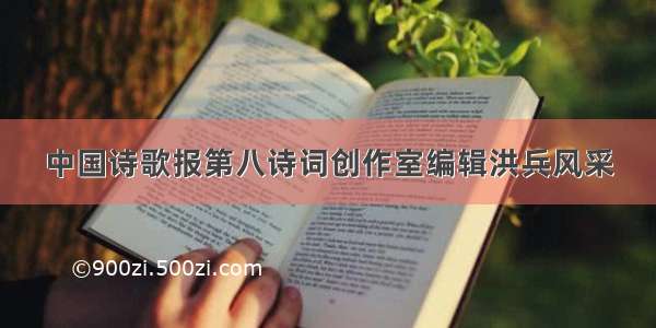 中国诗歌报第八诗词创作室编辑洪兵风采