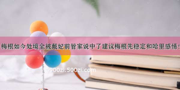 梅根如今处境全被戴妃前管家说中了建议梅根先稳定和哈里感情！