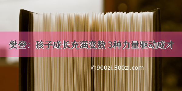 樊登：孩子成长充满变数 3种力量驱动成才