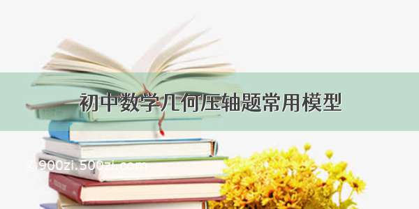 初中数学几何压轴题常用模型