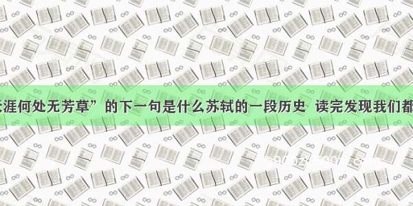 “天涯何处无芳草”的下一句是什么苏轼的一段历史  读完发现我们都错了!