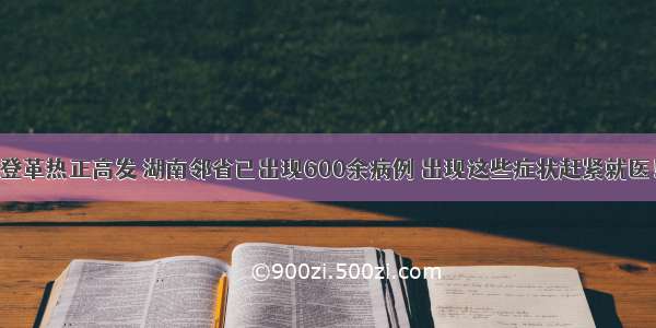 登革热正高发 湖南邻省已出现600余病例 出现这些症状赶紧就医！