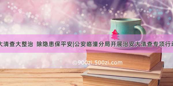 大清查大整治  除隐患保平安|公安临潼分局开展治安大清查专项行动