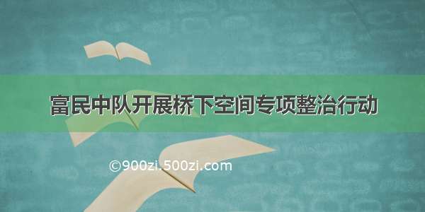 富民中队开展桥下空间专项整治行动