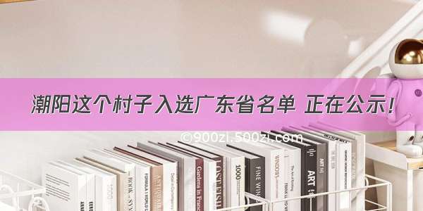 潮阳这个村子入选广东省名单 正在公示！