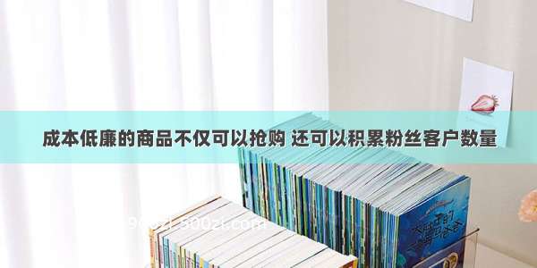 成本低廉的商品不仅可以抢购 还可以积累粉丝客户数量