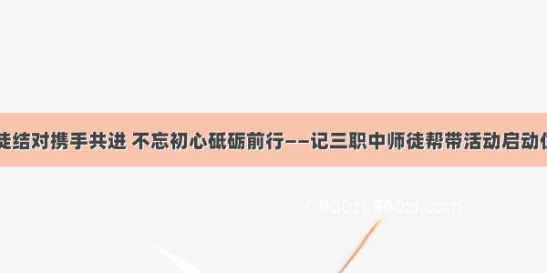 师徒结对携手共进 不忘初心砥砺前行——记三职中师徒帮带活动启动仪式