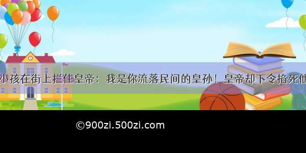 小孩在街上拦住皇帝：我是你流落民间的皇孙！皇帝却下令掐死他