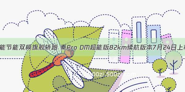 性能节能双模旗舰轿跑 秦Pro DM超能版82km续航版本7月24日上市