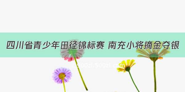 四川省青少年田径锦标赛 南充小将摘金夺银