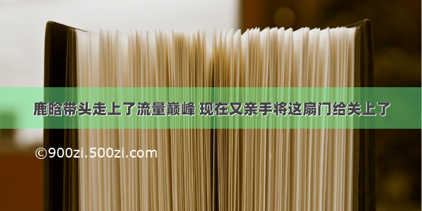 鹿晗带头走上了流量巅峰 现在又亲手将这扇门给关上了