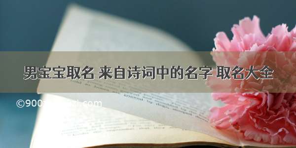 男宝宝取名 来自诗词中的名字 取名大全