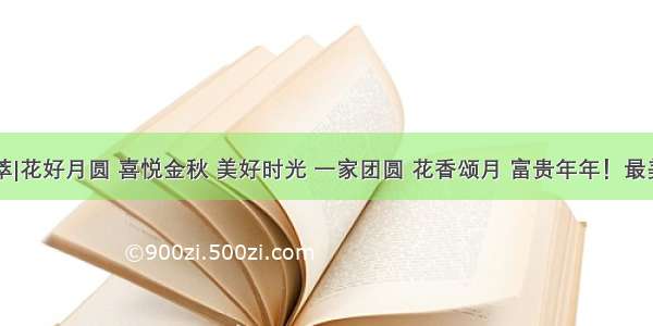 品类荟萃|花好月圆 喜悦金秋 美好时光 一家团圆 花香颂月 富贵年年！最美好的词