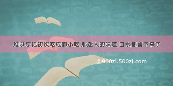 难以忘记初次吃成都小吃 那迷人的味道 口水都留下来了