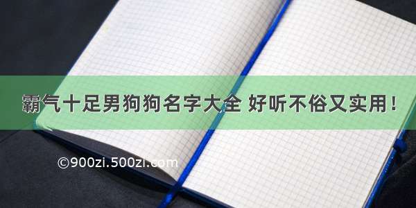 霸气十足男狗狗名字大全 好听不俗又实用！