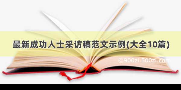 最新成功人士采访稿范文示例(大全10篇)