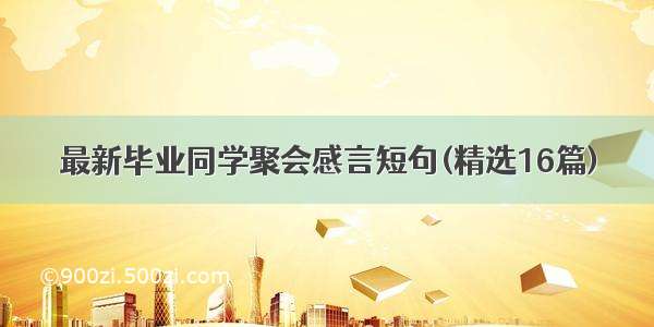 最新毕业同学聚会感言短句(精选16篇)