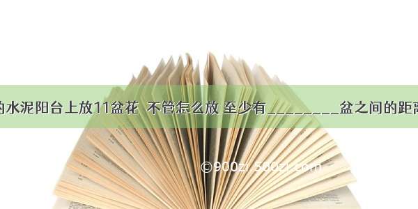 要在20米长的水泥阳台上放11盆花．不管怎么放 至少有________盆之间的距离不超过2米．