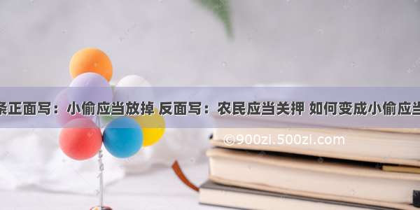 在一张纸条正面写：小偷应当放掉 反面写：农民应当关押 如何变成小偷应当关押 农民