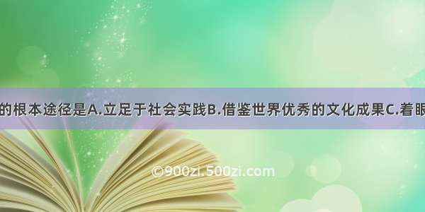 文化创新的根本途径是A.立足于社会实践B.借鉴世界优秀的文化成果C.着眼于文化的