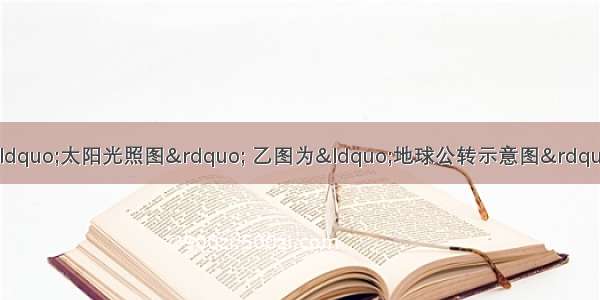 下列两幅图中 甲图为“太阳光照图” 乙图为“地球公转示意图”．读图 回答下列问题