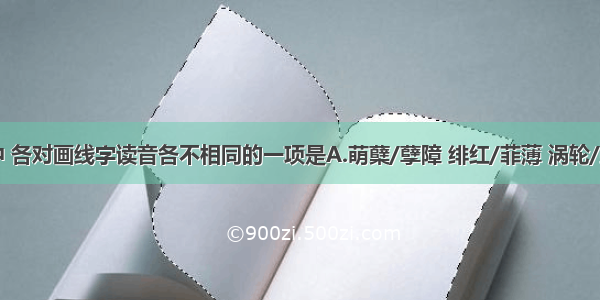 下列词语中 各对画线字读音各不相同的一项是A.萌蘖/孽障 绯红/菲薄 涡轮/蜗角虚名B.