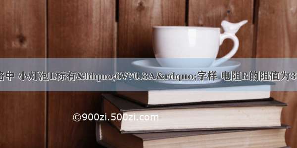 在如图所示的电路中 小灯泡L标有&ldquo;6V?0.3A&rdquo;字样 电阻R的阻值为30Ω 闭合开关S时 