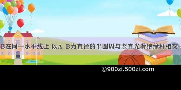 如图所示 A B在同一水平线上 以A_B为直径的半圆周与竖直光滑绝缘杆相交于M点．电荷