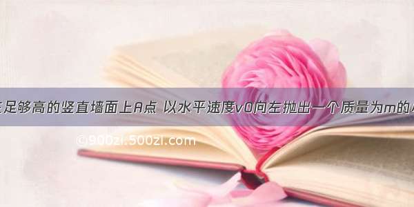 如图所示 在足够高的竖直墙面上A点 以水平速度v0向左抛出一个质量为m的小球 小球抛