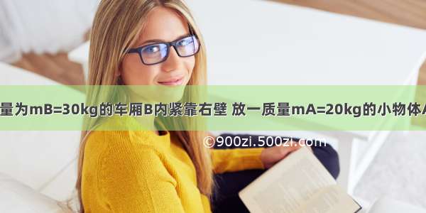 如图所示 在质量为mB=30kg的车厢B内紧靠右壁 放一质量mA=20kg的小物体A（可视为质点