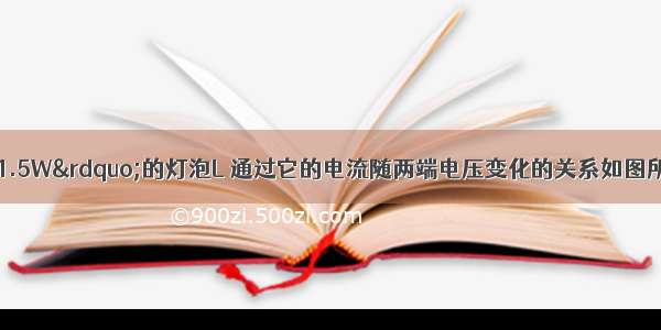 标有“6V??1.5W”的灯泡L 通过它的电流随两端电压变化的关系如图所示 若把这样的两