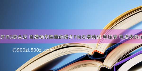 如图所示 开关S闭合后 当滑动变阻器的滑片P向右滑动时 电压表 电流表的示数变化是