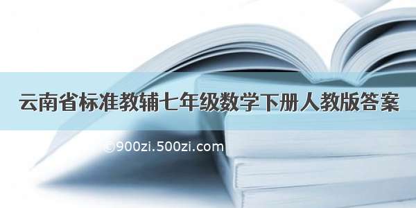 云南省标准教辅七年级数学下册人教版答案