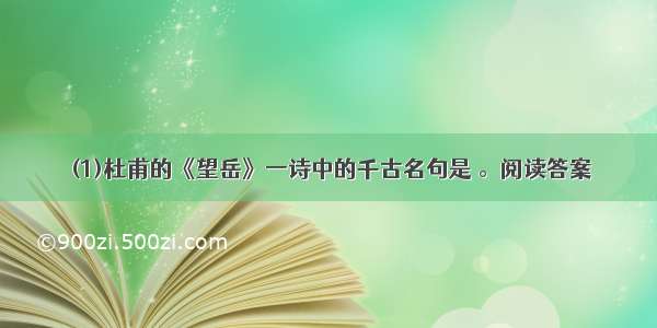 (1)杜甫的《望岳》一诗中的千古名句是 。阅读答案