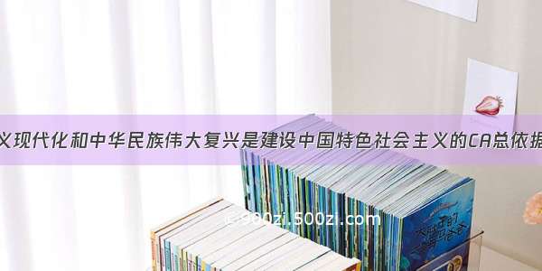 实现社会主义现代化和中华民族伟大复兴是建设中国特色社会主义的CA总依据B.总布局 C.