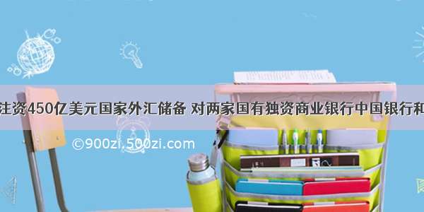国务院决定注资450亿美元国家外汇储备 对两家国有独资商业银行中国银行和建设银行进
