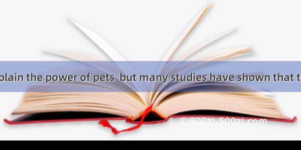 Science can’t explain the power of pets  but many studies have shown that the company of p