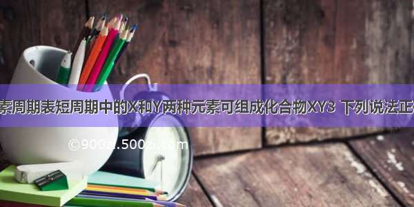 单选题在元素周期表短周期中的X和Y两种元素可组成化合物XY3 下列说法正确的是A.XY