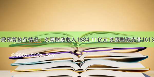 广西财政预算执行情况：实现财政收入1884.11亿元 实现财政支出1613.41亿