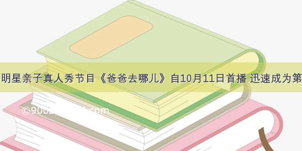 湖南卫视明星亲子真人秀节目《爸爸去哪儿》自10月11日首播 迅速成为第四季度毫