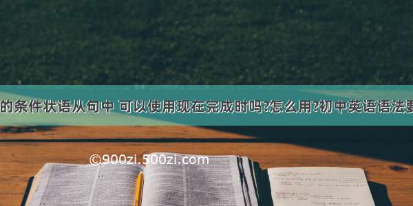 if引导的条件状语从句中 可以使用现在完成时吗?怎么用?初中英语语法要讲吗?