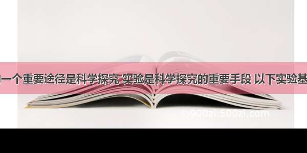 学习化学的一个重要途径是科学探究 实验是科学探究的重要手段 以下实验基本操作正确